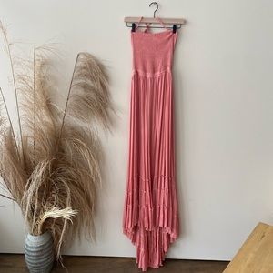 Boho flowy maxi dress with open back halter